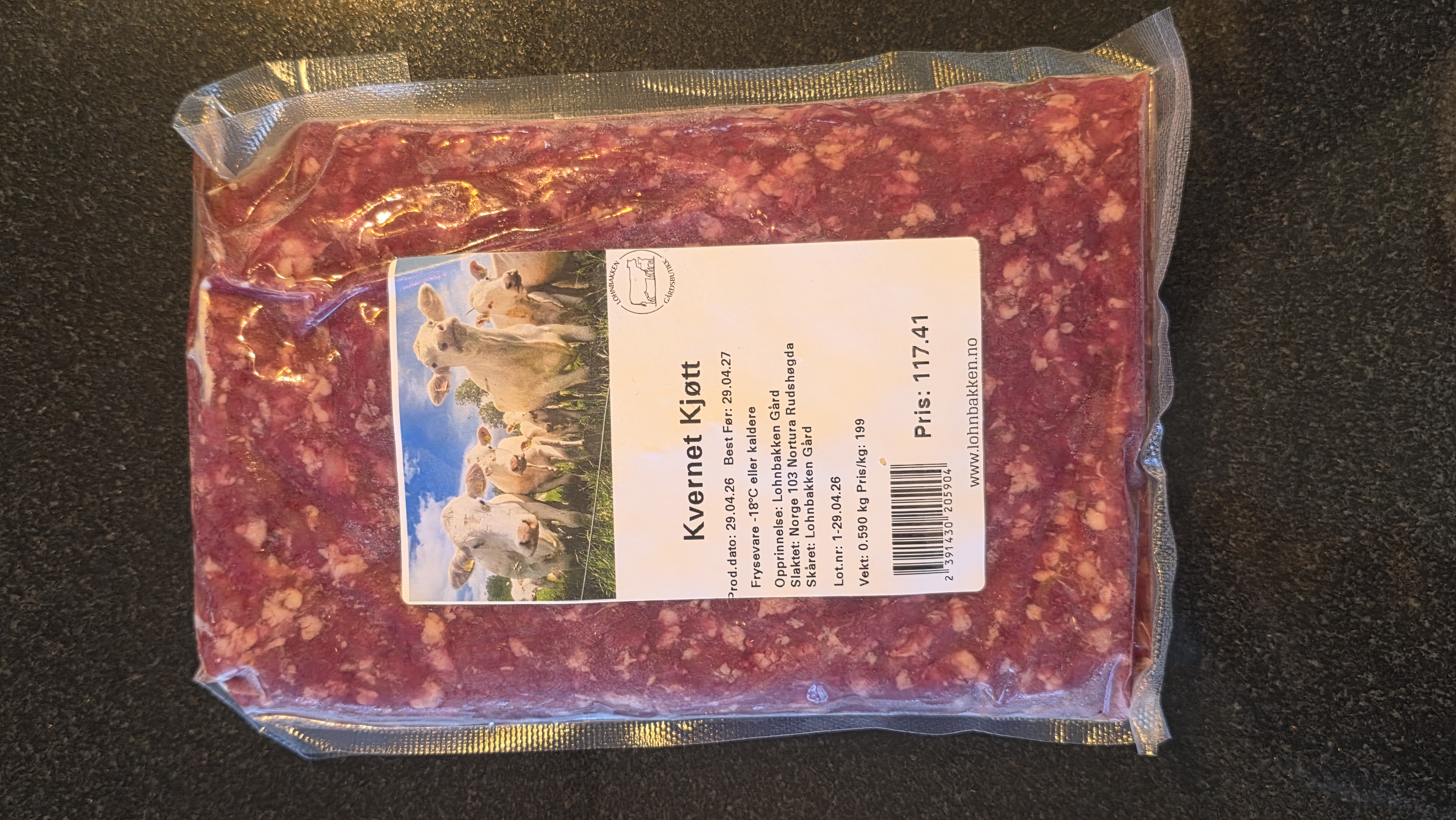 Kvernet Kjøtt, ca 500 gram