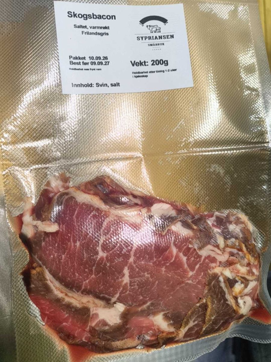 Bacon av frilandsgris