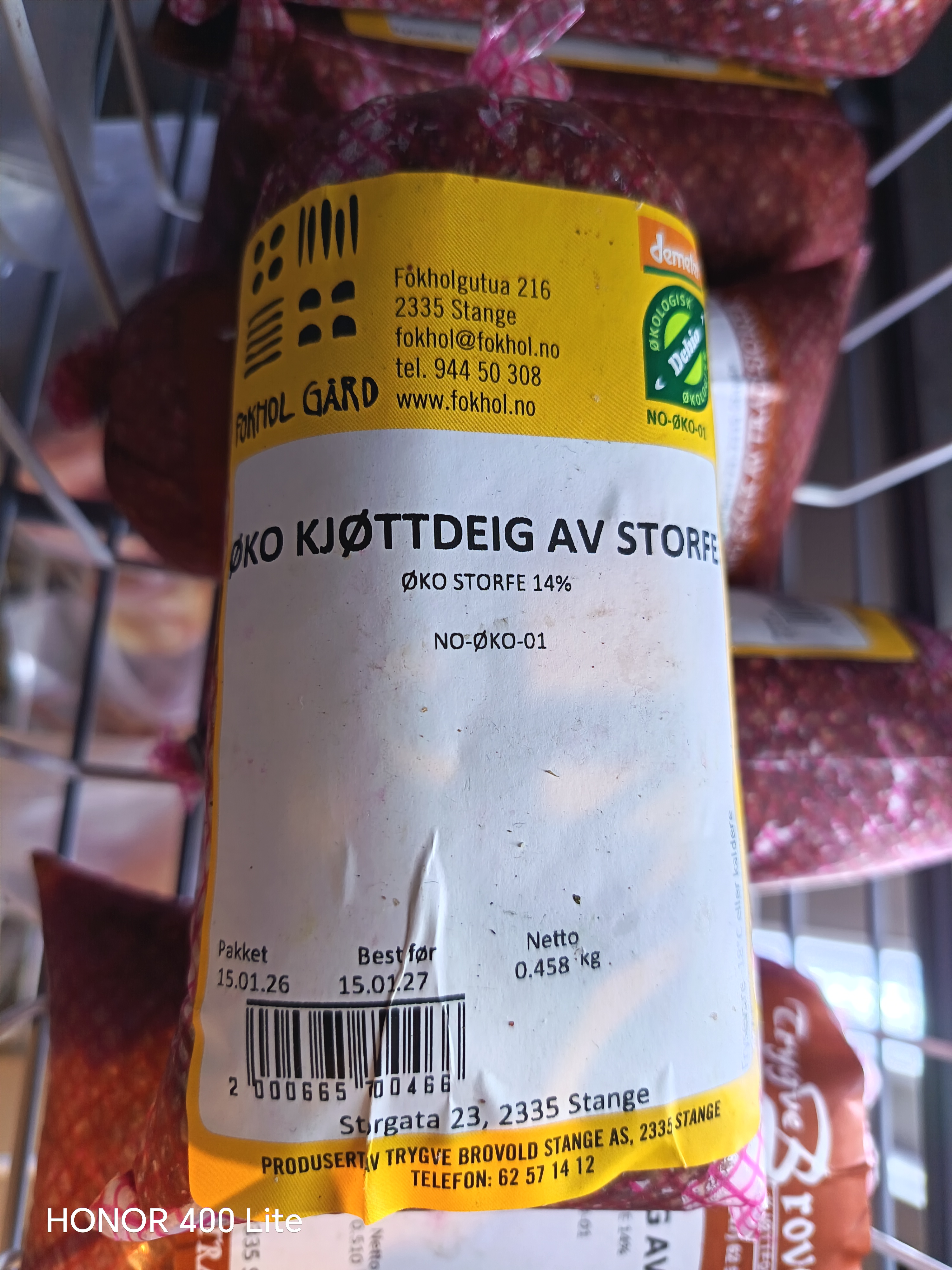 500 g biodynamisk kjøttdeig storfe